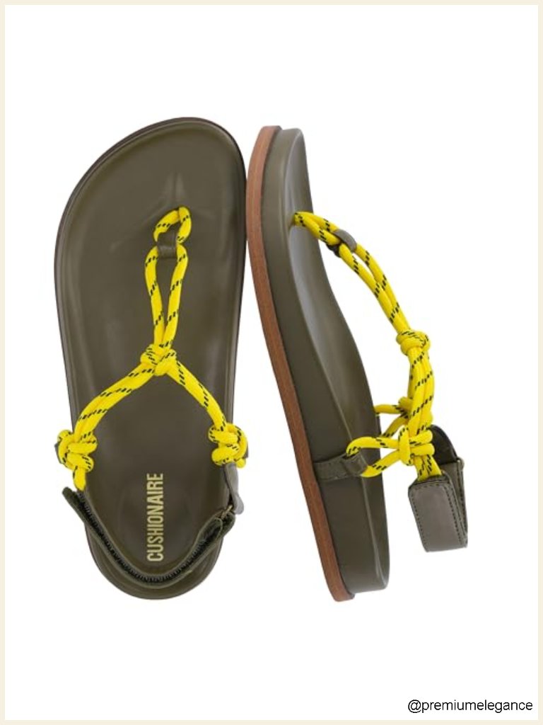 Woven Rope Thong Strappy Flat Sandals With Adjustable Ankle Support